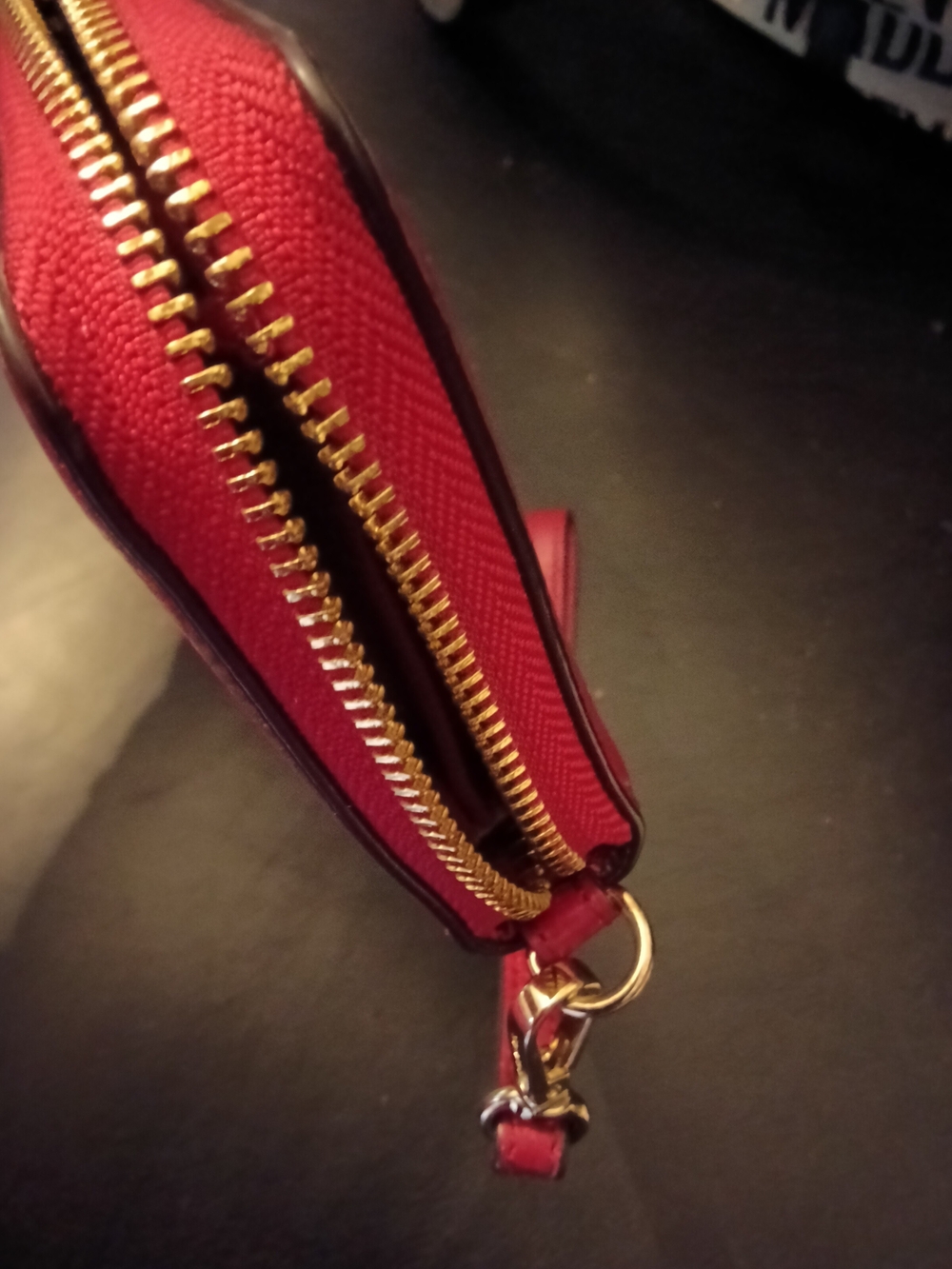 Michael Kors Red Jet Set Continental Zip Around Wallet w/ Gold Hardware - Picture 6 of 8